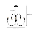 2 Tiers Industrial Black Iron Chandelier for Modern Interiors