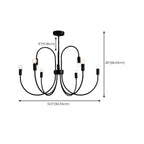 2 Tiers Industrial Black Iron Chandelier for Modern Interiors