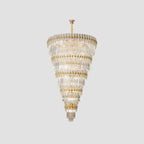 5-Tier Luxurious Crystal Chandelier for High Ceilings