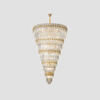 5-Tier Luxurious Crystal Chandelier for High Ceilings