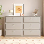 Dove Grey Wood Cabinet with Drawers for Living Room Storage