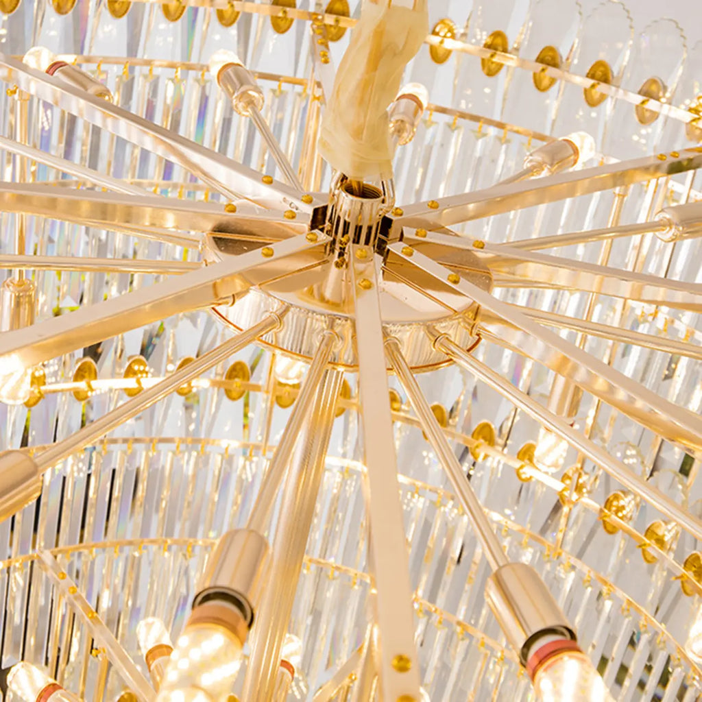 5-Tier Luxurious Crystal Chandelier for High Ceilings