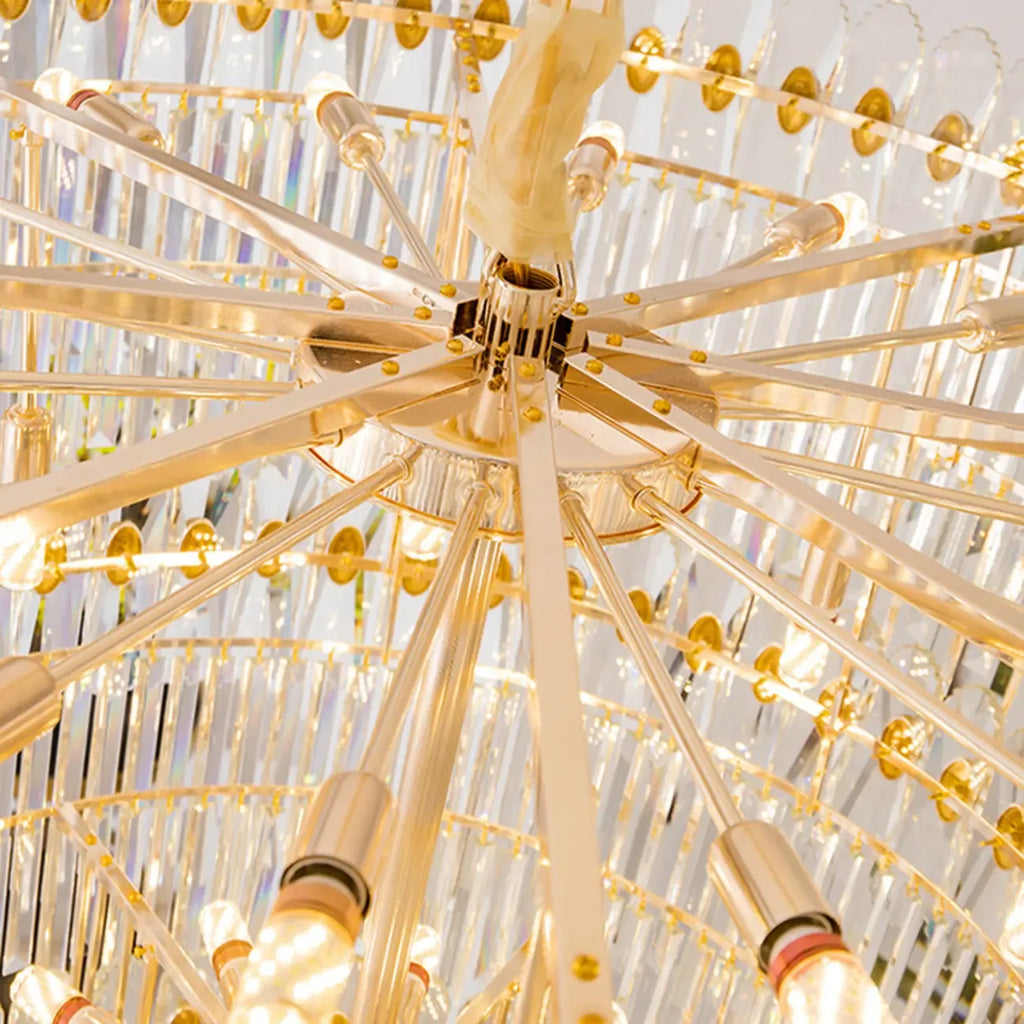 5-Tier Luxurious Crystal Chandelier for High Ceilings
