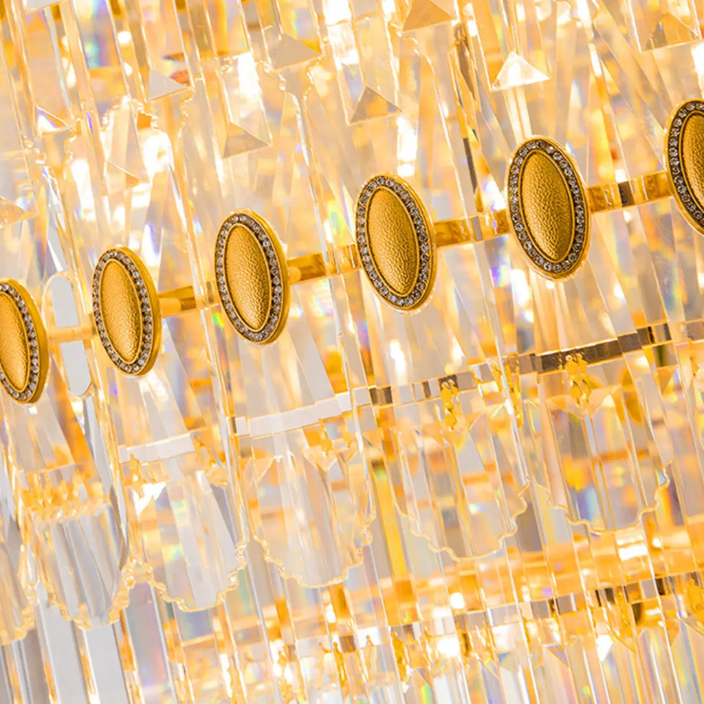 5-Tier Luxurious Crystal Chandelier for High Ceilings