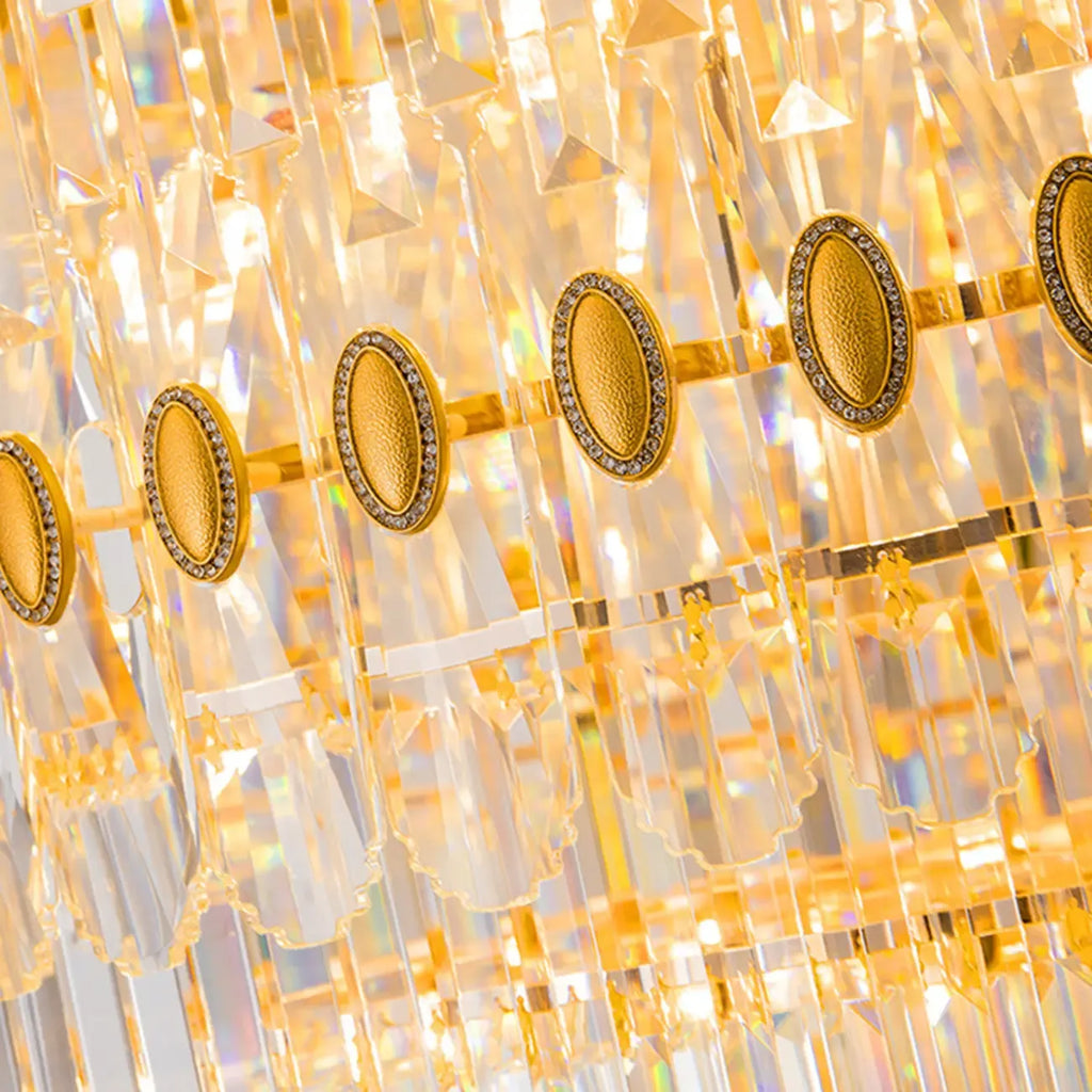 5-Tier Luxurious Crystal Chandelier for High Ceilings
