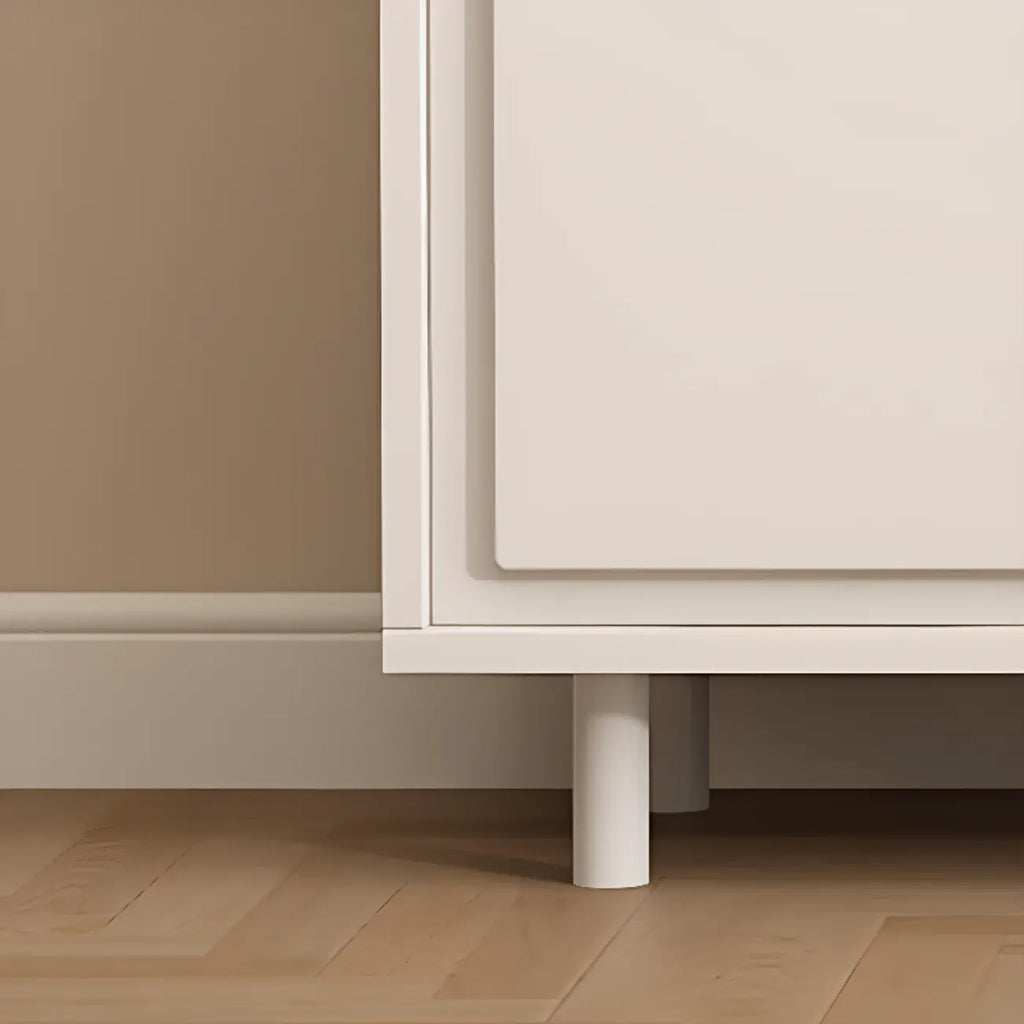 Dove Grey Wood Cabinet with Drawers for Living Room Storage