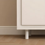 Dove Grey Wood Cabinet with Drawers for Living Room Storage