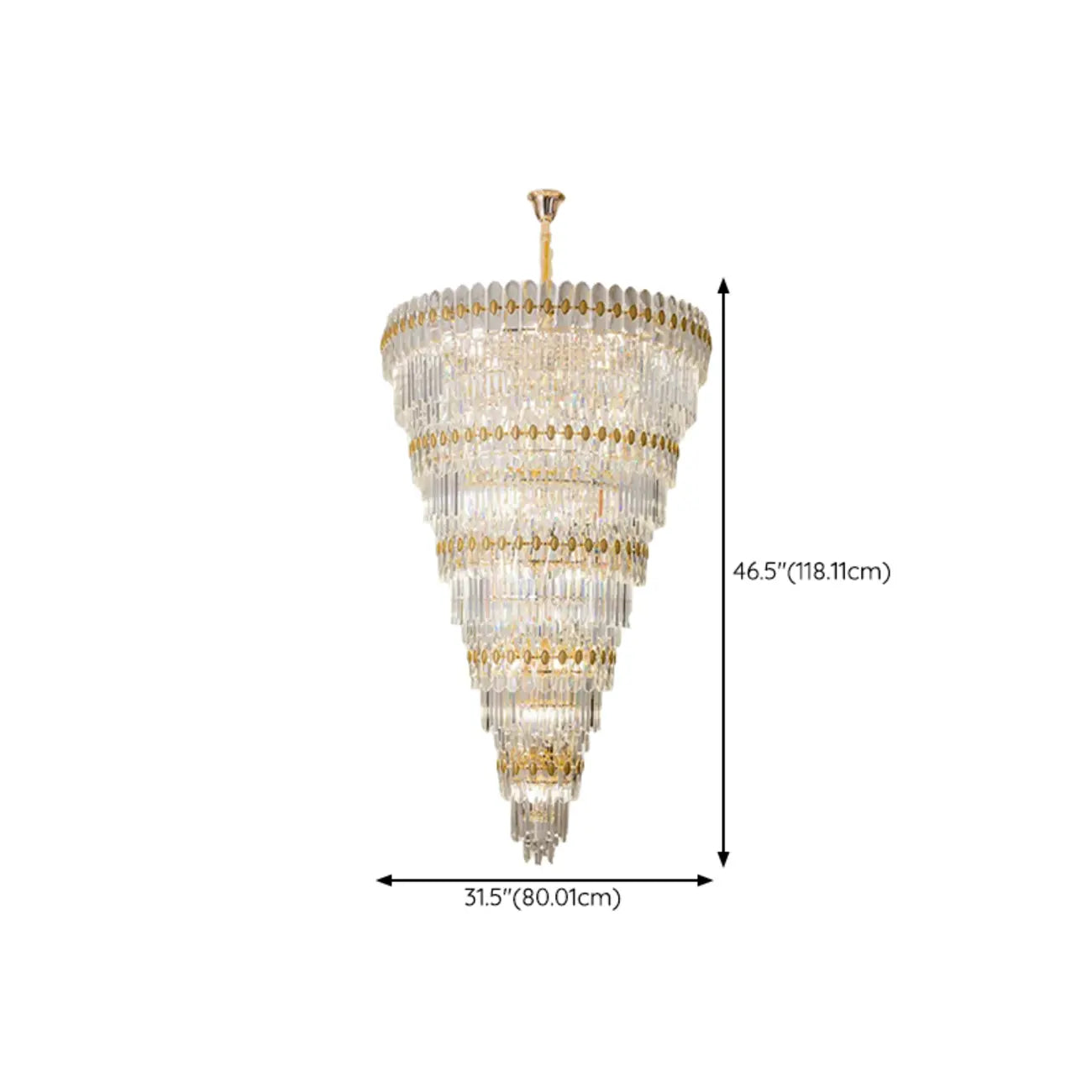 5-Tier Luxurious Crystal Chandelier for High Ceilings