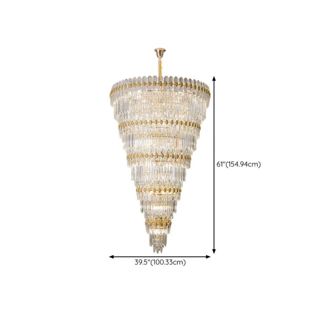 5-Tier Luxurious Crystal Chandelier for High Ceilings