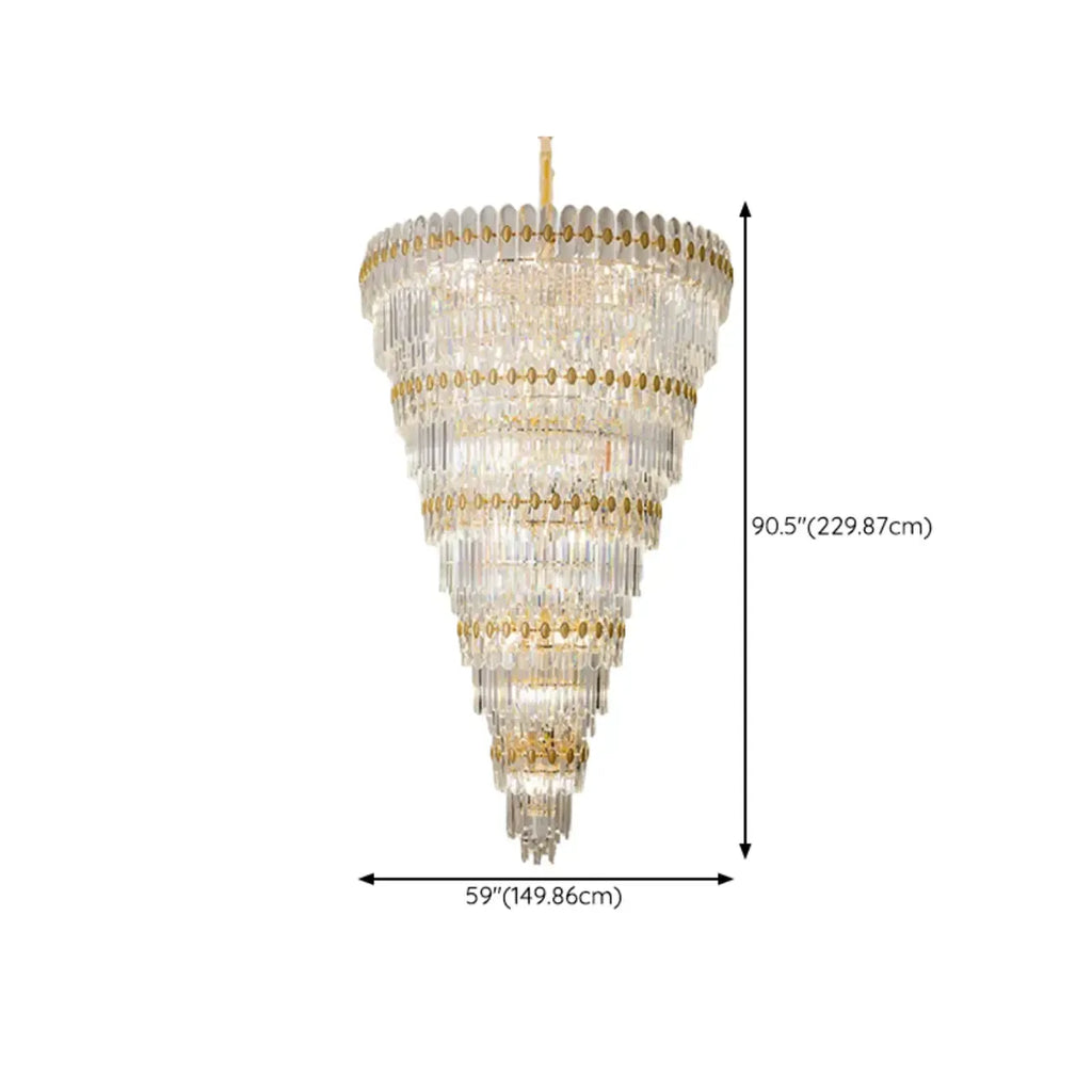 5-Tier Luxurious Crystal Chandelier for High Ceilings