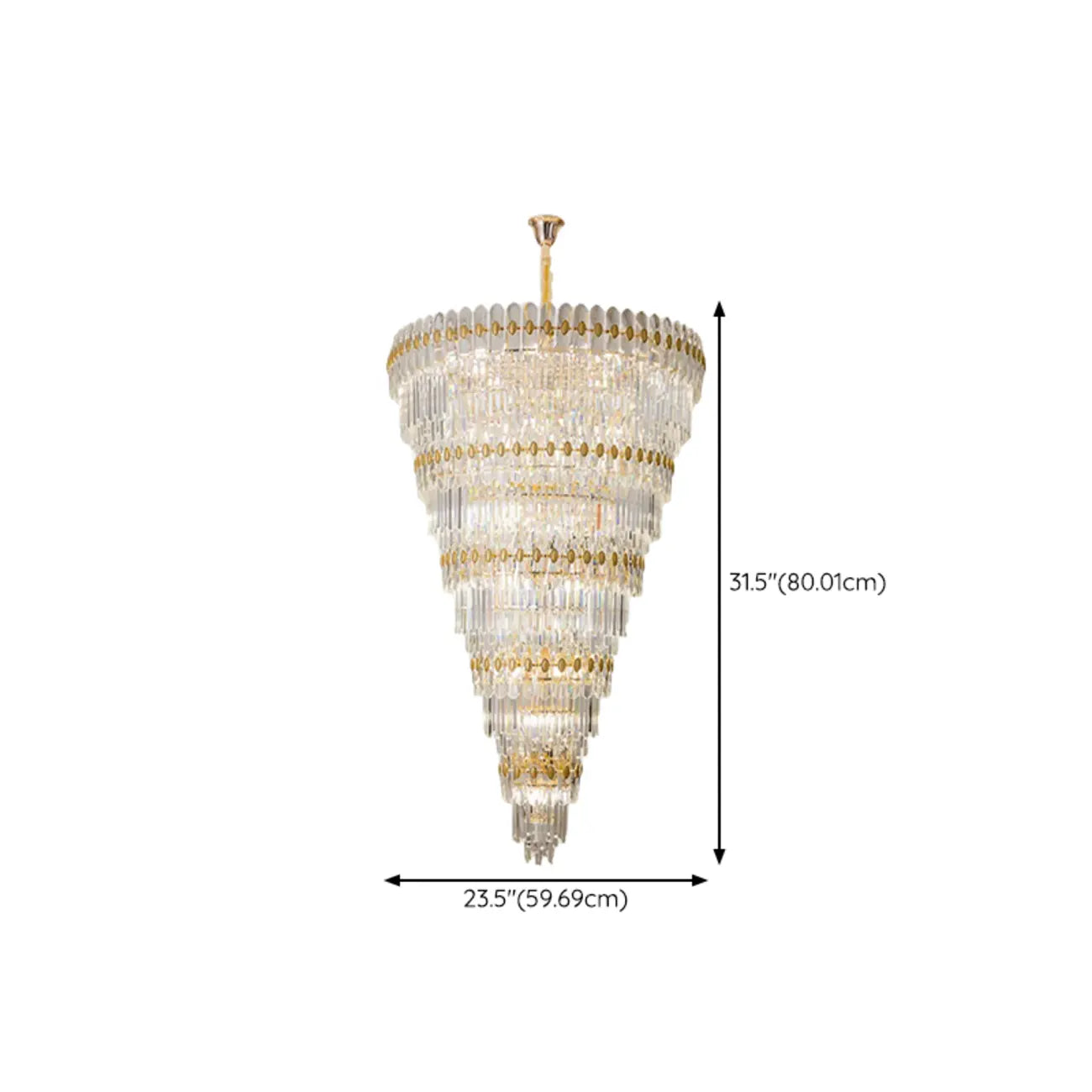 5-Tier Luxurious Crystal Chandelier for High Ceilings