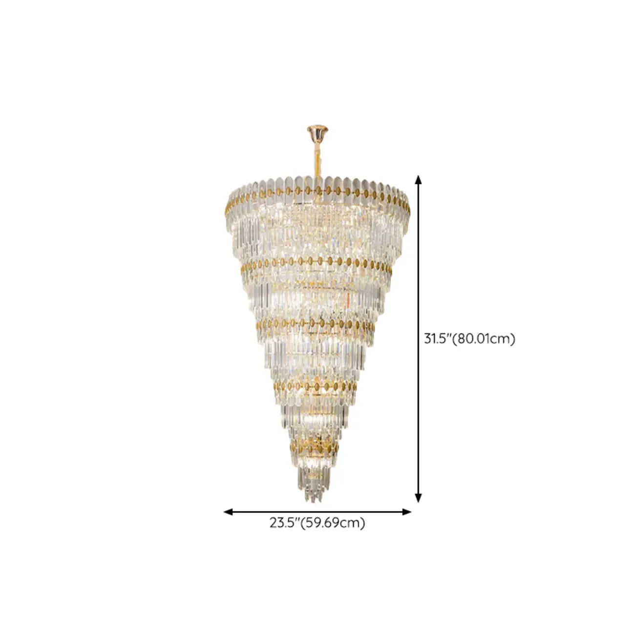 5-Tier Luxurious Crystal Chandelier for High Ceilings