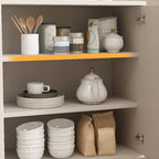 Dove Grey Wood Cabinet with Drawers for Living Room Storage