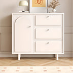 Dove Grey Wood Cabinet with Drawers for Living Room Storage
