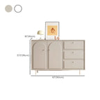 Dove Grey Wood Cabinet with Drawers for Living Room Storage