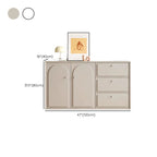 Dove Grey Wood Cabinet with Drawers for Living Room Storage