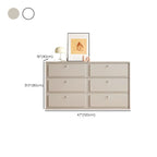Dove Grey Wood Cabinet with Drawers for Living Room Storage