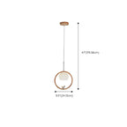 Designer Wooden Ring LED Pendant Light with Glass Shade for Home Decor