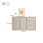 Dove Grey Wood Cabinet with Drawers for Living Room Storage