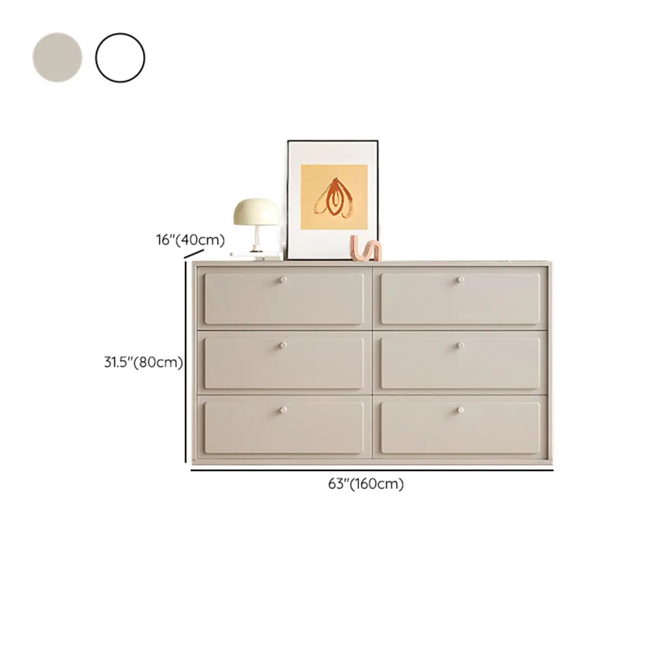 Dove Grey Wood Cabinet with Drawers for Living Room Storage