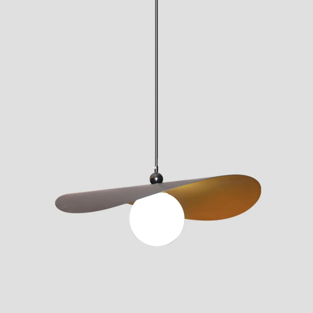 Designer White Glass Globe Pendant Light with Lotus Leaf Shade