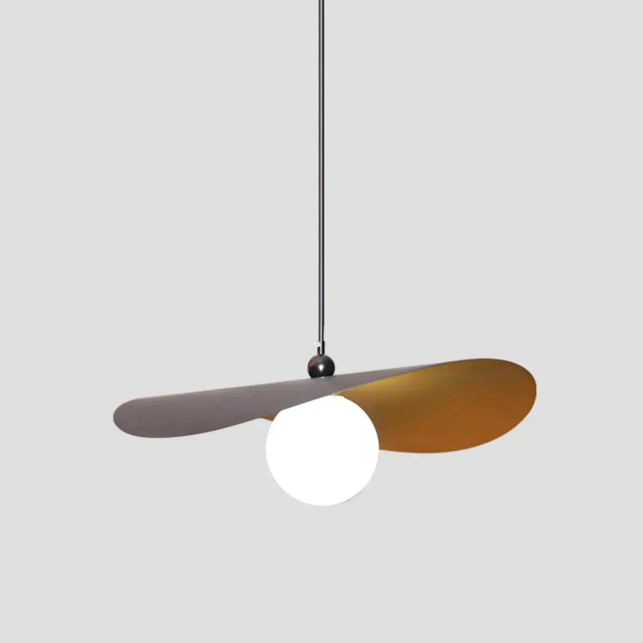 Designer White Glass Globe Pendant Light with Lotus Leaf Shade