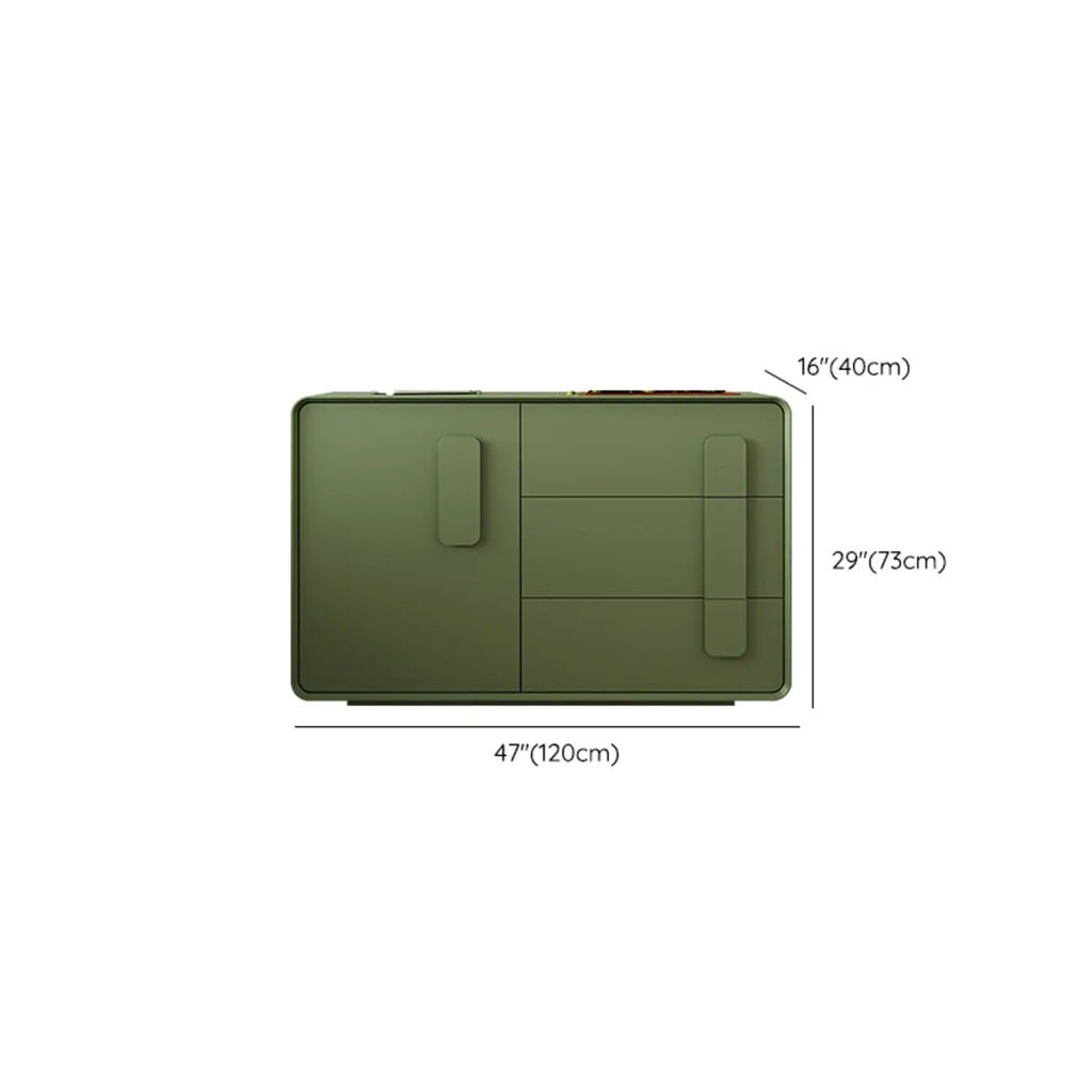 Composite Wood Green Storage Cabinet with Minimalist Style
