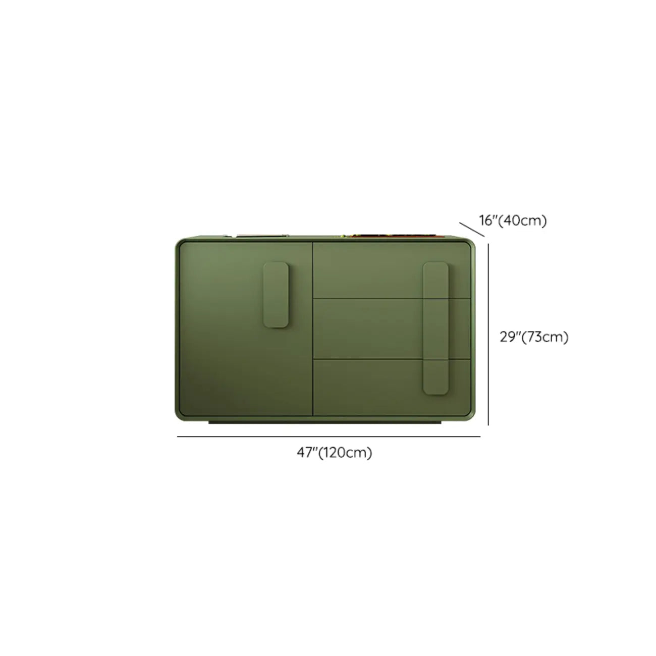 Composite Wood Green Storage Cabinet with Minimalist Style