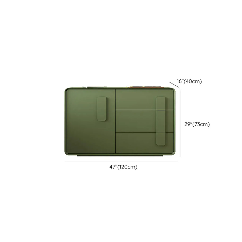 Composite Wood Green Storage Cabinet with Minimalist Style
