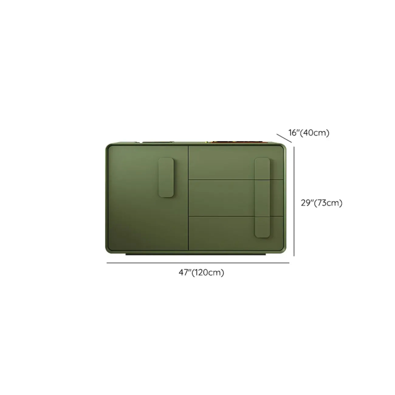 Composite Wood Green Storage Cabinet with Minimalist Style