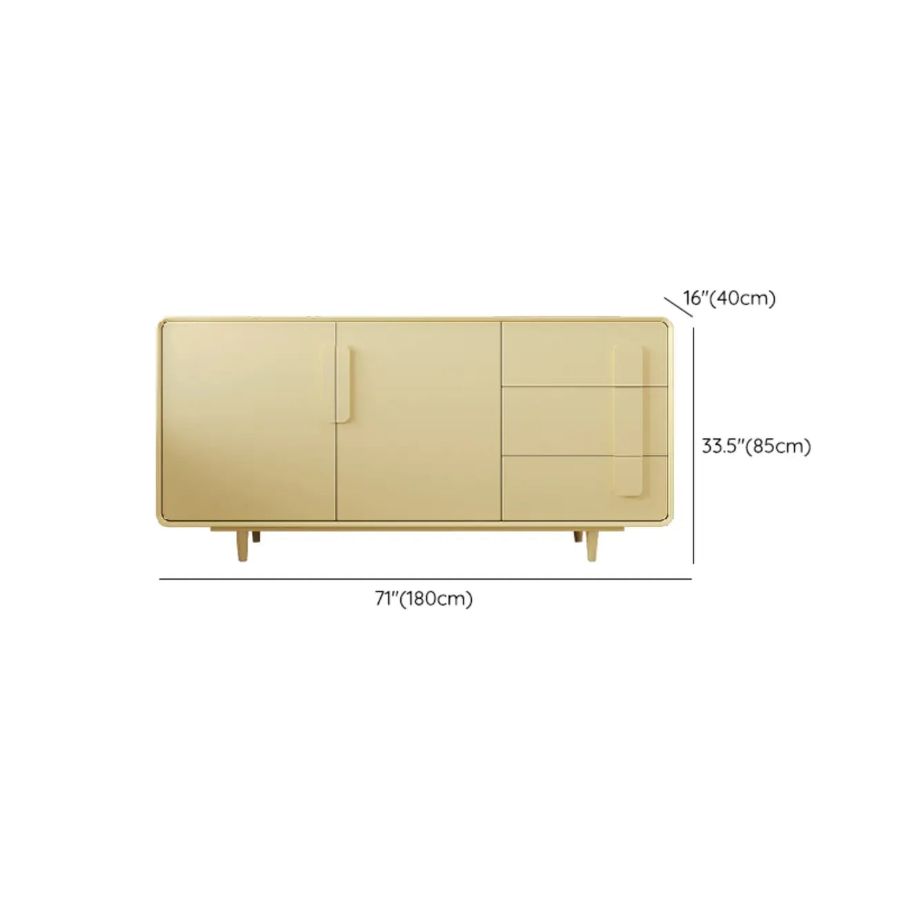 Composite Wood Green Storage Cabinet with Minimalist Style