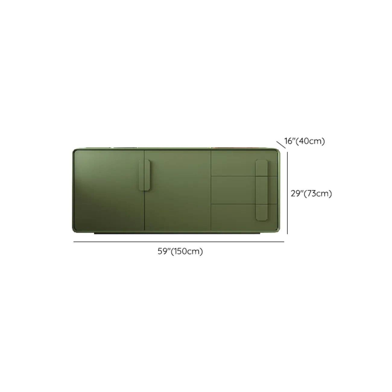 Composite Wood Green Storage Cabinet with Minimalist Style