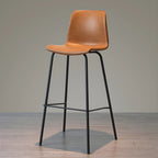 Brown Saddle Metal Frame Leather Counter Stools with Backs
