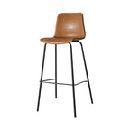 Brown Saddle Metal Frame Leather Counter Stools with Backs