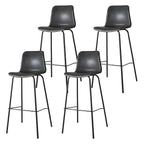 Brown Saddle Metal Frame Leather Counter Stools with Backs
