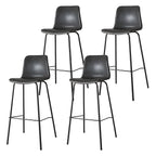 Brown Saddle Metal Frame Leather Counter Stools with Backs
