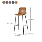 Brown Saddle Metal Frame Leather Counter Stools with Backs