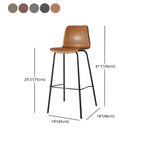 Brown Saddle Metal Frame Leather Counter Stools with Backs