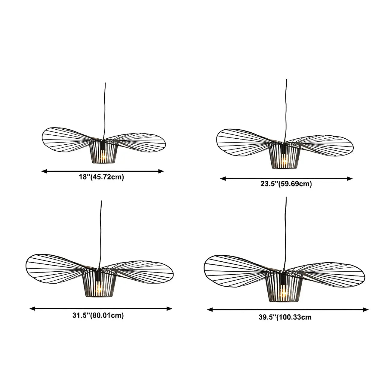 Contemporary Linear Wavey Lotus Leaf Hat Design Pendant Lamp