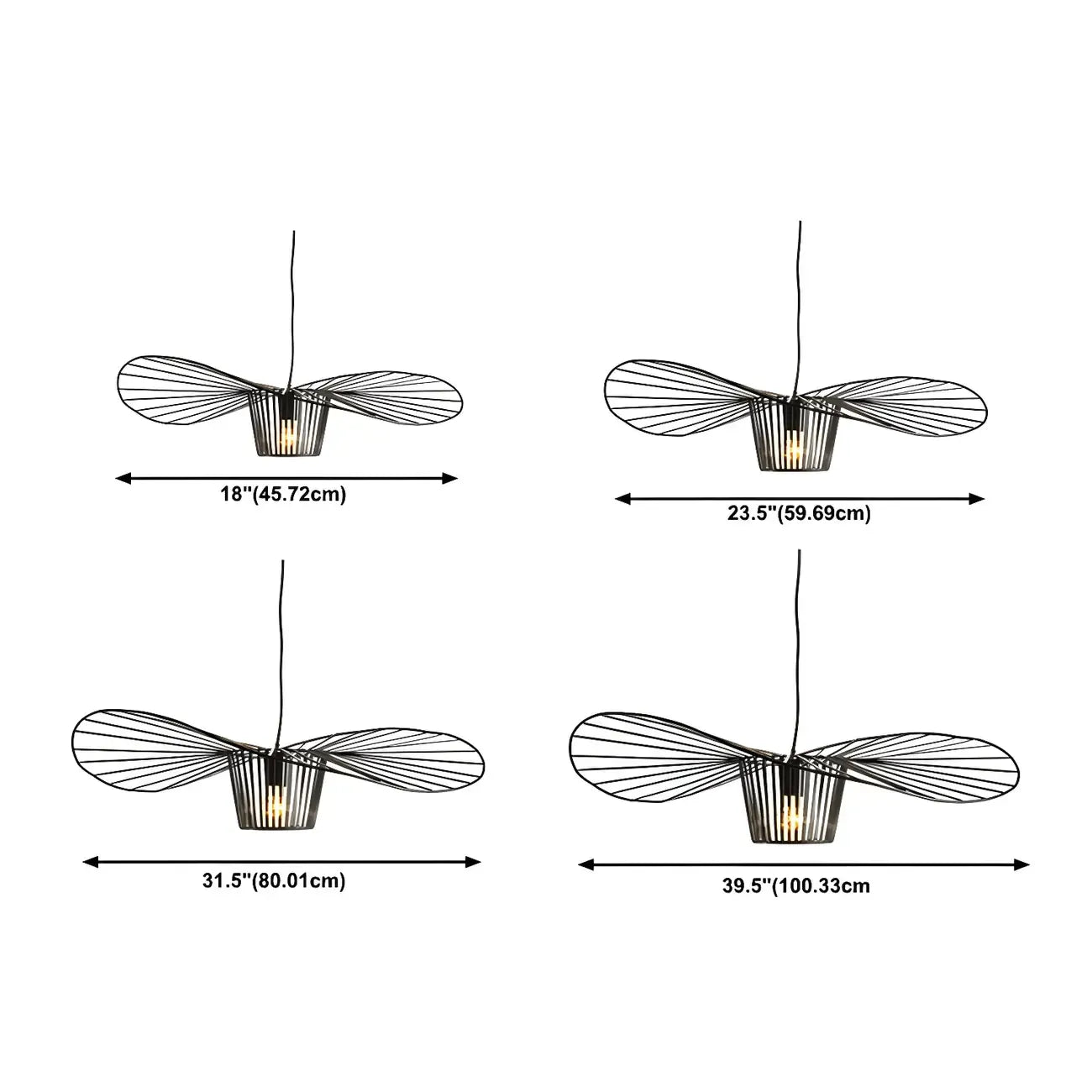 Contemporary Linear Wavey Lotus Leaf Hat Design Pendant Lamp