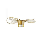 Contemporary Linear Wavey Lotus Leaf Hat Design Pendant Lamp