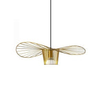 Contemporary Linear Wavey Lotus Leaf Hat Design Pendant Lamp