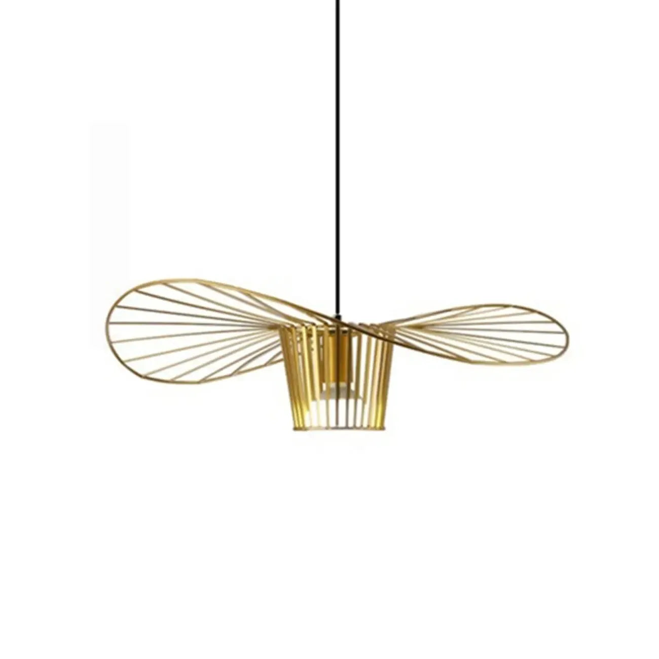 Contemporary Linear Wavey Lotus Leaf Hat Design Pendant Lamp
