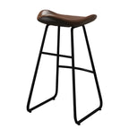 Classic Brown Saddle Leather Counter Height Bar Stools