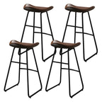 Classic Brown Saddle Leather Counter Height Bar Stools