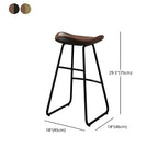 Classic Brown Saddle Leather Counter Height Bar Stools