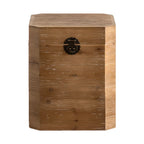 Natural Finish Square Rustic Wood End Table