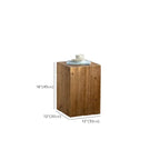 Natural Finish Square Rustic Wood End Table