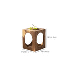 Natural Finish Square Rustic Wood End Table