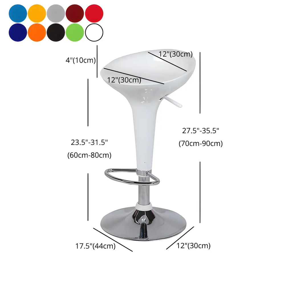 Plastic Chrome Swivel Bar Stool Height Adjustable